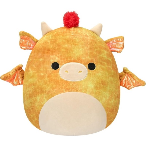 Squishmallows Original 12 Inch Dieric Yellow Dragon with Orange Mane - Picture 1 of 7